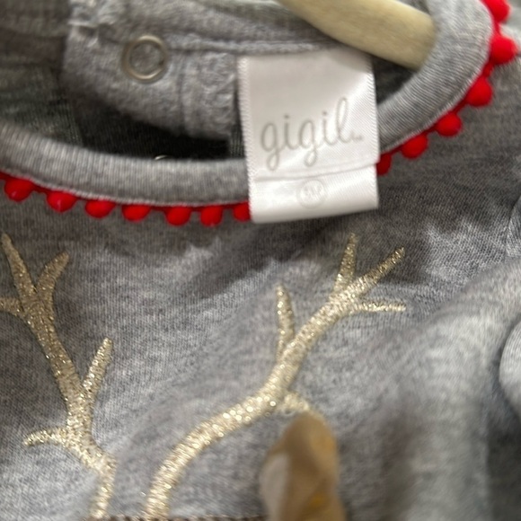 Gigil Rudolph Ruffle Girls Romper One Piece Outfit Christmas Holiday 3 months - Picture 7 of 8